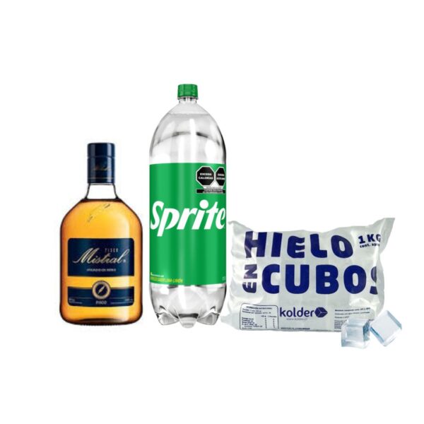 pisco mistral 1L + sprite 3L + hielo 1K - Imagen 2