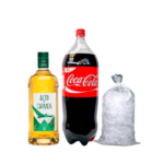 Alto del carmen 35° + coca cola 3L + hielo 1k