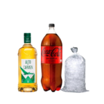 Alto de litro + coca cola zero 3L + hielo 1k