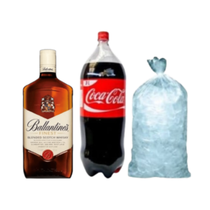 Promo Whisky Ballantine’s Litro + Coca-Cola 3L + hielo 1 kg