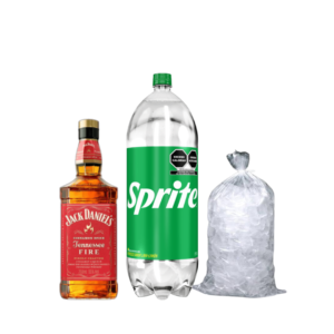 Promo Whisky Jack Daniel's Fire 1L + Sprite 3L + hielo 1 kg