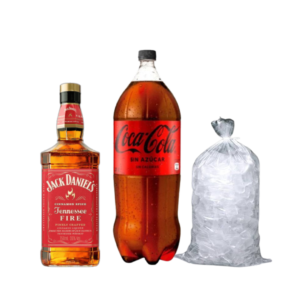 Promo Whisky Jack Daniel's Fire 1L + Coca-Cola Zero 3L + hielo 1 kg