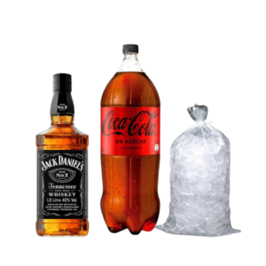 Promo Whisky Jack Daniel's Normal Negro 1L + Coca-Cola Zero 3L + hielo 1 kg