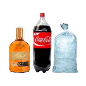Promo Pisco Mistral Nobel Honey 750 cc + Coca-Cola 3L + hielo 1 kg