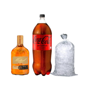 Promo Pisco Mistral Nobel Honey 750 cc + Coca-Cola Zero 3L + hielo 1 kg