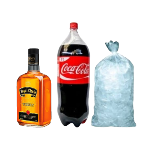 Promo Whisky Royal Circle 1L + Coca-Cola 3L + hielo 1 kg
