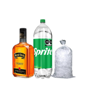 Promo Whisky Royal Circle 1L + Sprite 3L + hielo 1 kg